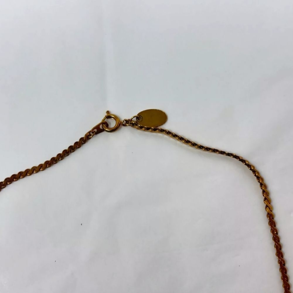 Vintage VENDOME Goldtone Cream Enamel 15.5" Necklace - Picture 6 of 7